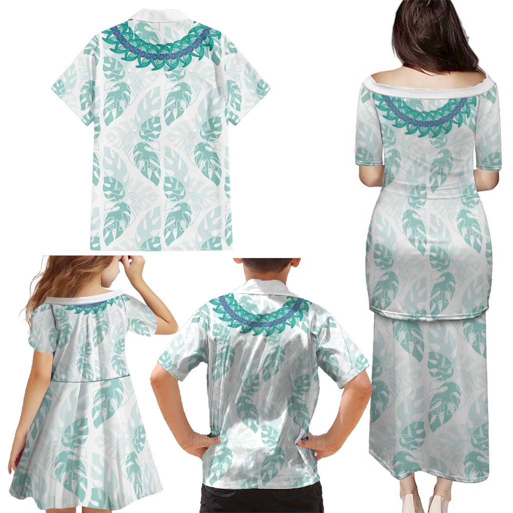 Jade Vine Lei Hawaii Family Matching Puletasi and Hawaiian Shirt Aloha Seamless Tropical Leaves - Polynesian Pride