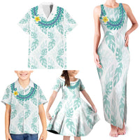 Jade Vine Lei Hawaii Family Matching Tank Maxi Dress and Hawaiian Shirt Aloha Seamless Tropical Leaves - Polynesian Pride
