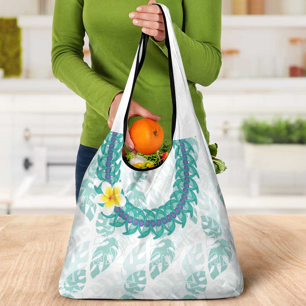 Jade Vine Lei Hawaii Grocery Bag Aloha Seamless Tropical Leaves - Polynesian Pride