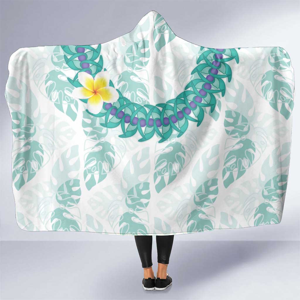 Jade Vine Lei Hawaii Hooded Blanket Aloha Seamless Tropical Leaves - Polynesian Pride