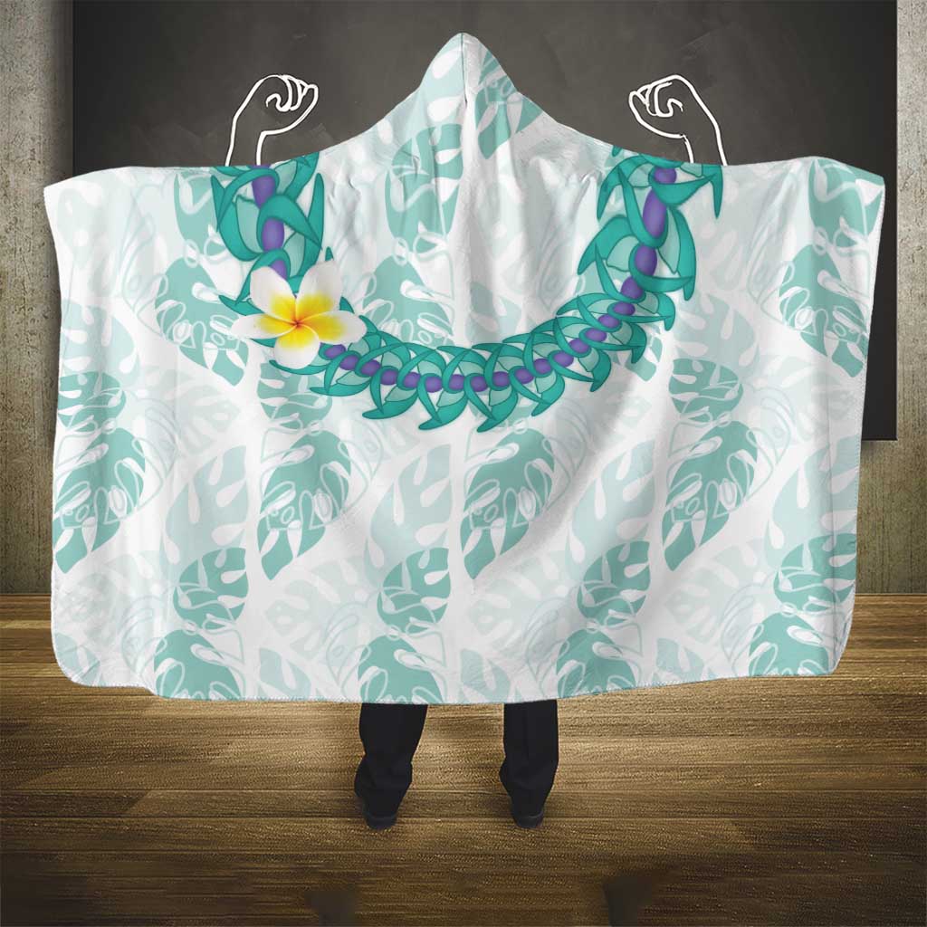 Jade Vine Lei Hawaii Hooded Blanket Aloha Seamless Tropical Leaves - Polynesian Pride
