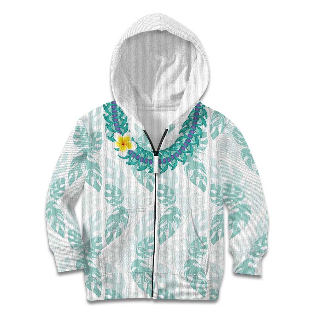 Jade Vine Lei Hawaii Kid Hoodie Aloha Seamless Tropical Leaves - Polynesian Pride