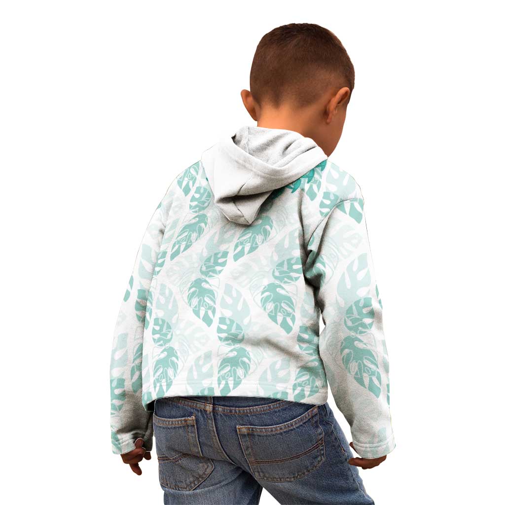Jade Vine Lei Hawaii Kid Hoodie Aloha Seamless Tropical Leaves - Polynesian Pride