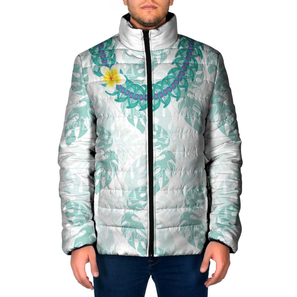 Jade Vine Lei Hawaii Padded Jacket Aloha Seamless Tropical Leaves - Polynesian Pride