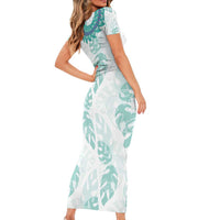 Jade Vine Lei Hawaii Short Sleeve Bodycon Dress Aloha Seamless Tropical Leaves - Polynesian Pride