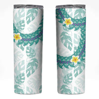 Jade Vine Lei Hawaii Skinny Tumbler Aloha Seamless Tropical Leaves - Polynesian Pride