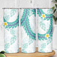 Jade Vine Lei Hawaii Skinny Tumbler Aloha Seamless Tropical Leaves - Polynesian Pride