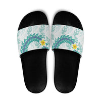 Jade Vine Lei Hawaii Slide Sandals Aloha Seamless Tropical Leaves - Polynesian Pride