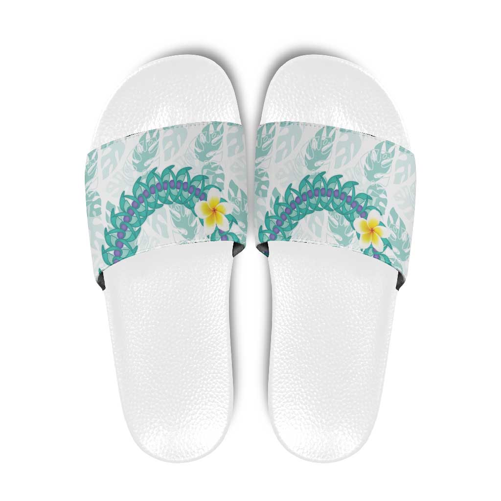 Jade Vine Lei Hawaii Slide Sandals Aloha Seamless Tropical Leaves - Polynesian Pride