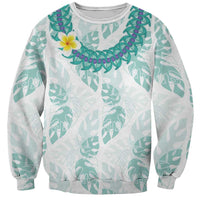 Jade Vine Lei Hawaii Sweatshirt Aloha Seamless Tropical Leaves - Polynesian Pride