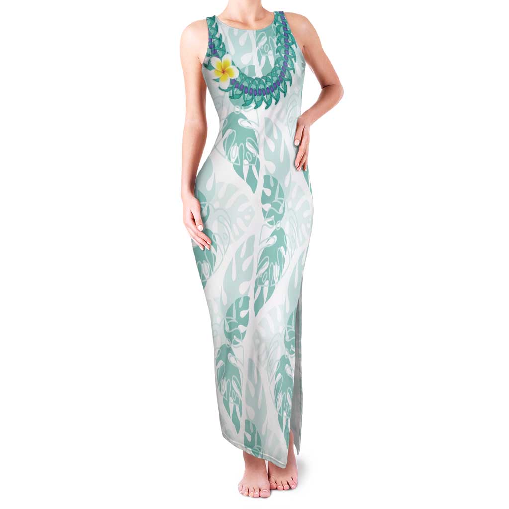 Jade Vine Lei Hawaii Tank Maxi Dress Aloha Seamless Tropical Leaves - Polynesian Pride