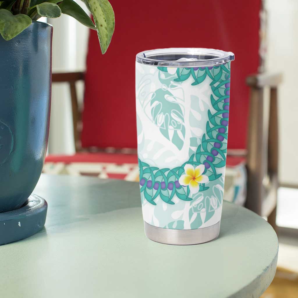 Jade Vine Lei Hawaii Tumbler Cup Aloha Seamless Tropical Leaves - Polynesian Pride