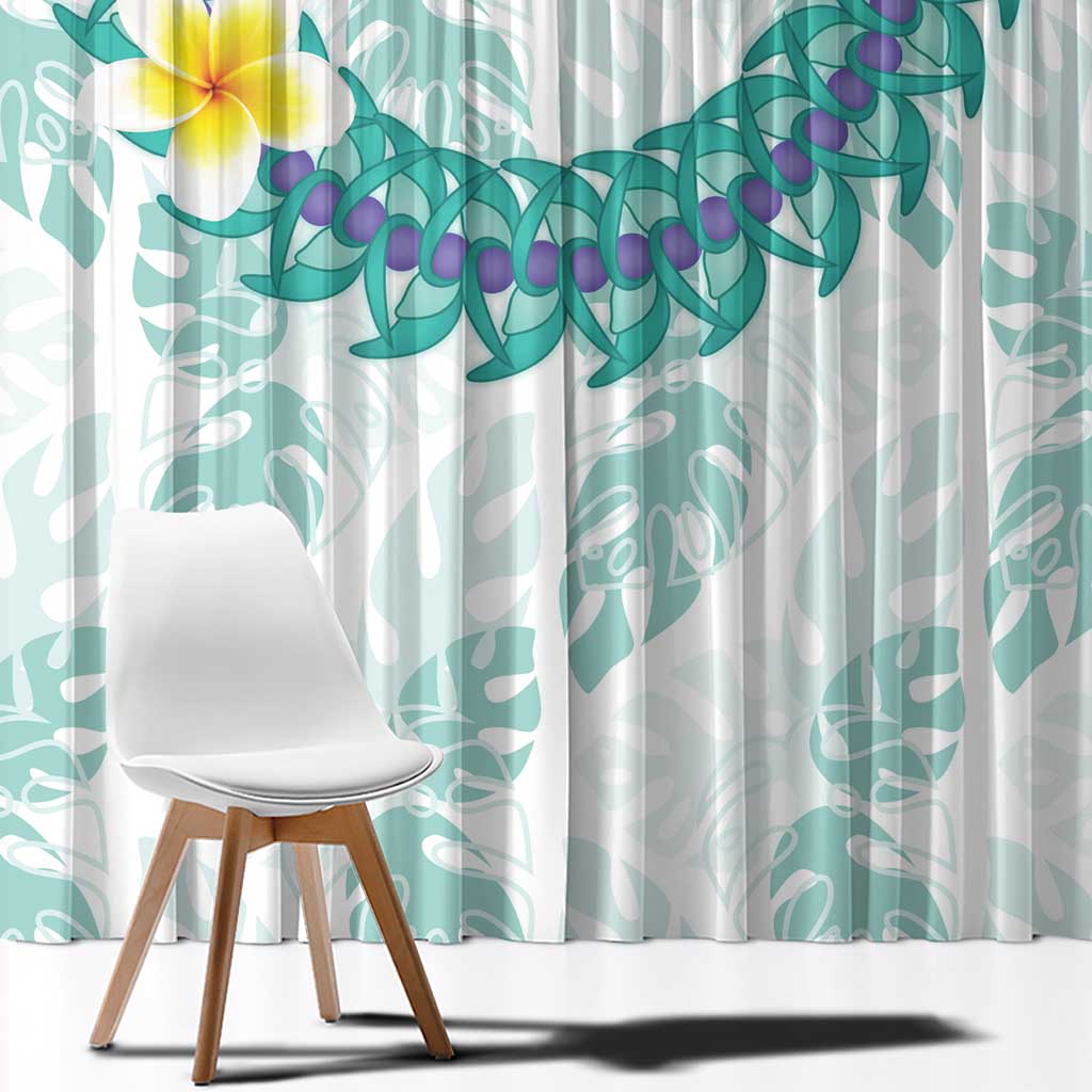 Jade Vine Lei Hawaii Window Curtain Aloha Seamless Tropical Leaves - Polynesian Pride