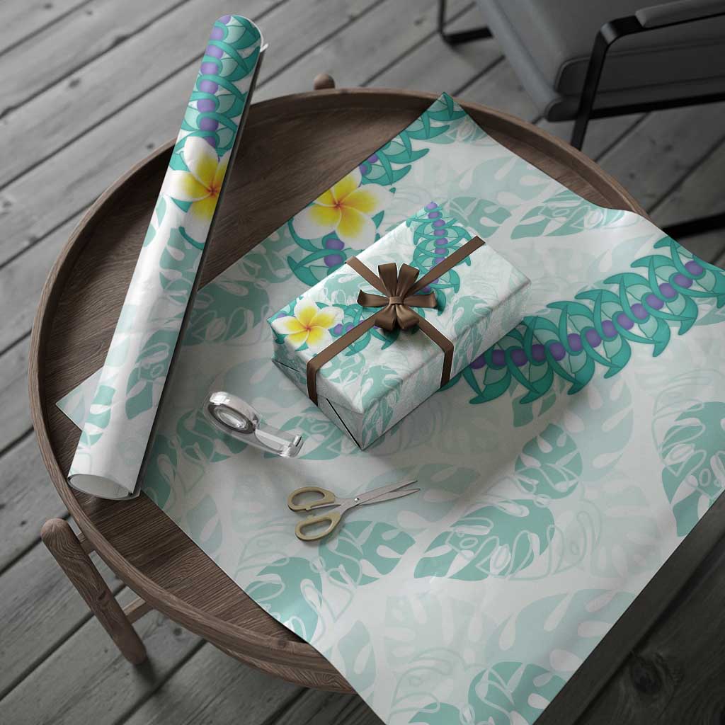 Jade Vine Lei Hawaii Wrapping Paper Aloha Seamless Tropical Leaves - Polynesian Pride