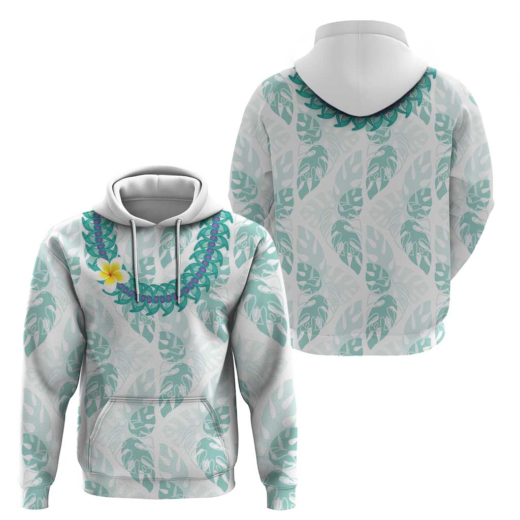 Jade Vine Lei Hawaii Zip Hoodie Aloha Seamless Tropical Leaves - Polynesian Pride