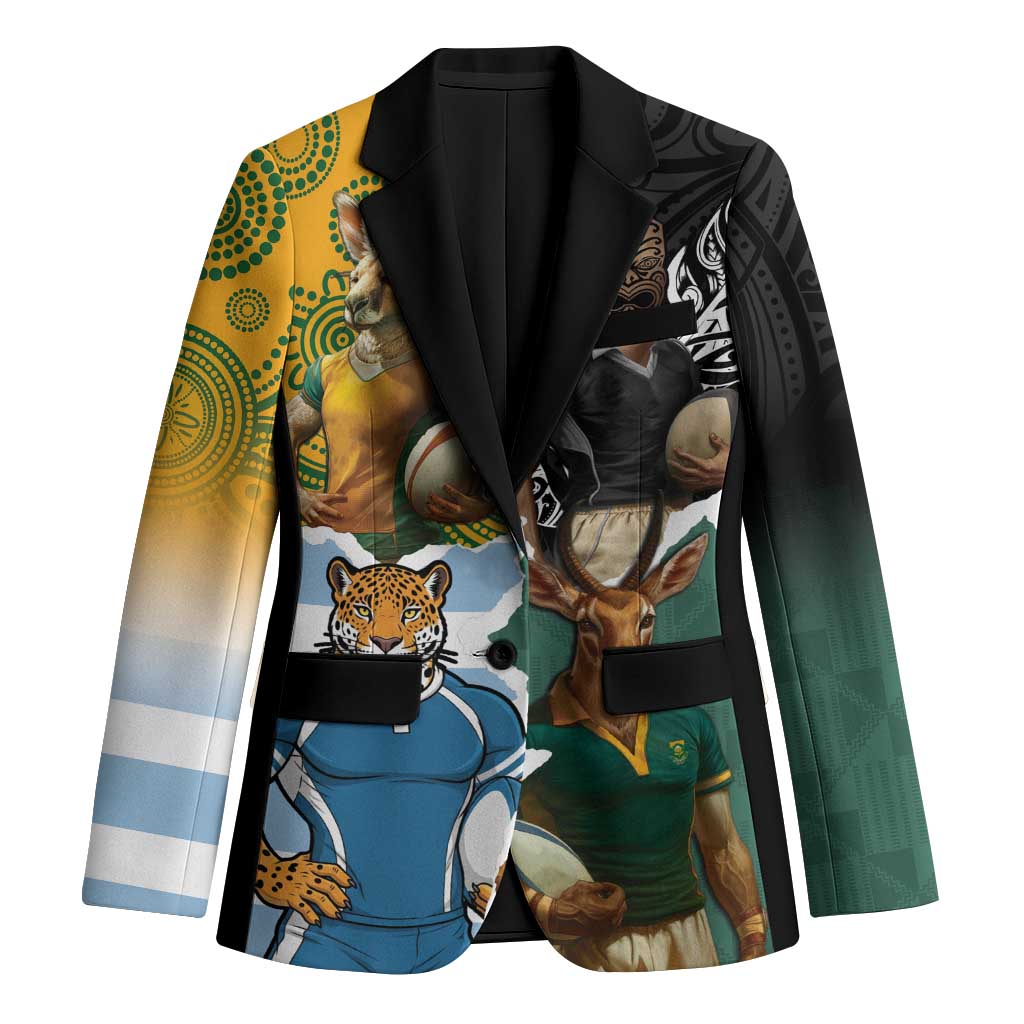 Personalised Rugby 2025 Championship Blazer Southern Hemisphere Countries Mascots - Polynesian Pride