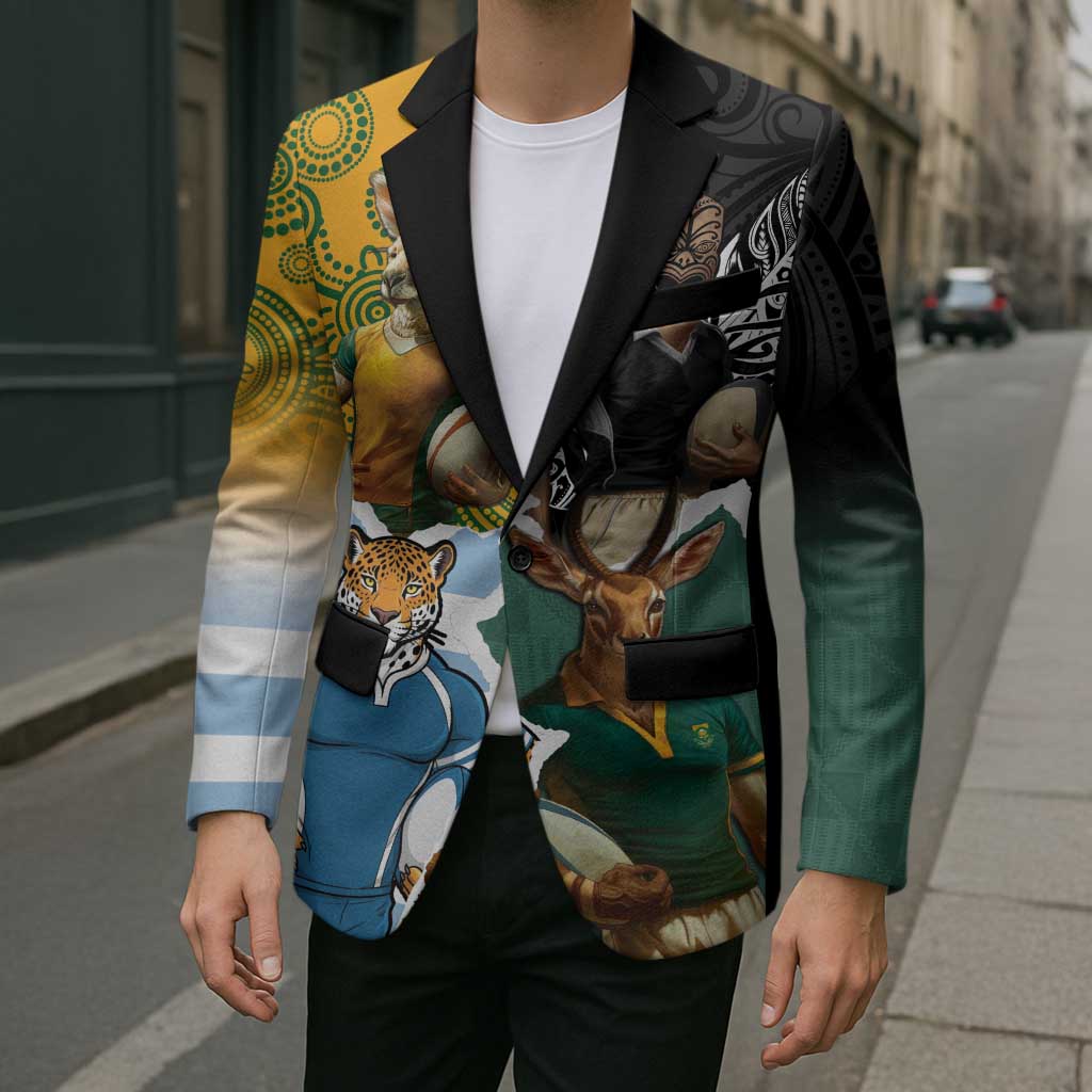 Personalised Rugby 2025 Championship Blazer Southern Hemisphere Countries Mascots - Polynesian Pride