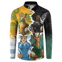 Personalised Rugby 2025 Championship Button Sweatshirt Southern Hemisphere Countries Mascots - Polynesian Pride