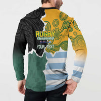 Personalised Rugby 2025 Championship Button Sweatshirt Southern Hemisphere Countries Mascots - Polynesian Pride