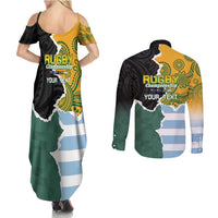 Personalised Rugby 2025 Championship Couples Matching Summer Maxi Dress and Long Sleeve Button Shirt Southern Hemisphere Countries Mascots - Polynesian Pride