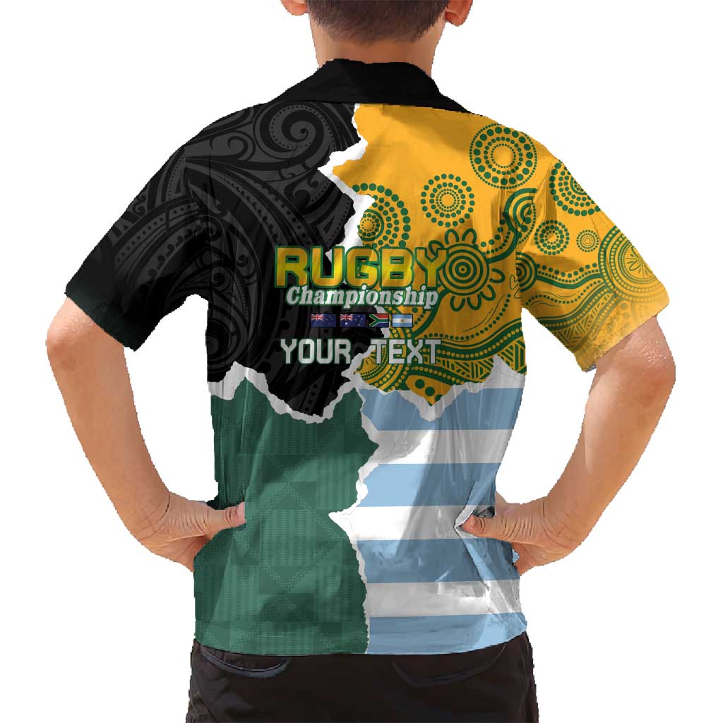 Personalised Rugby 2025 Championship Family Matching Puletasi and Hawaiian Shirt Southern Hemisphere Countries Mascots - Polynesian Pride