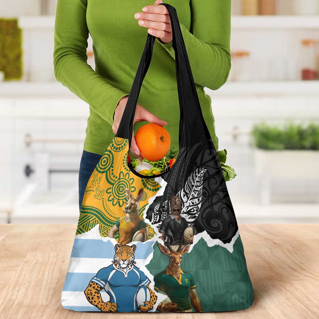 Rugby 2025 Championship Grocery Bag Southern Hemisphere Countries Mascots - Polynesian Pride