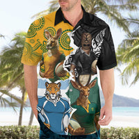 Personalised Rugby 2025 Championship Hawaiian Shirt Southern Hemisphere Countries Mascots - Polynesian Pride