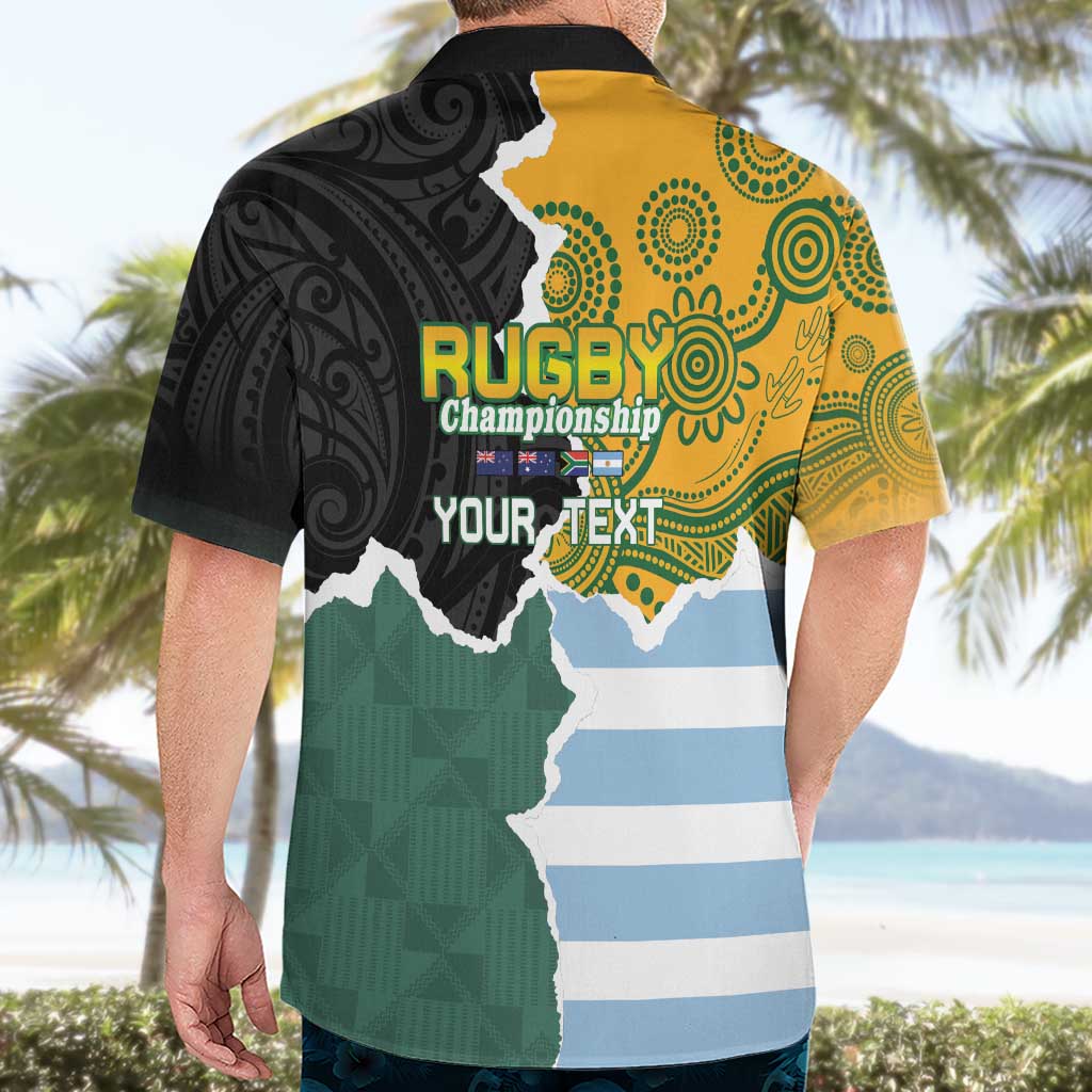 Personalised Rugby 2025 Championship Hawaiian Shirt Southern Hemisphere Countries Mascots - Polynesian Pride