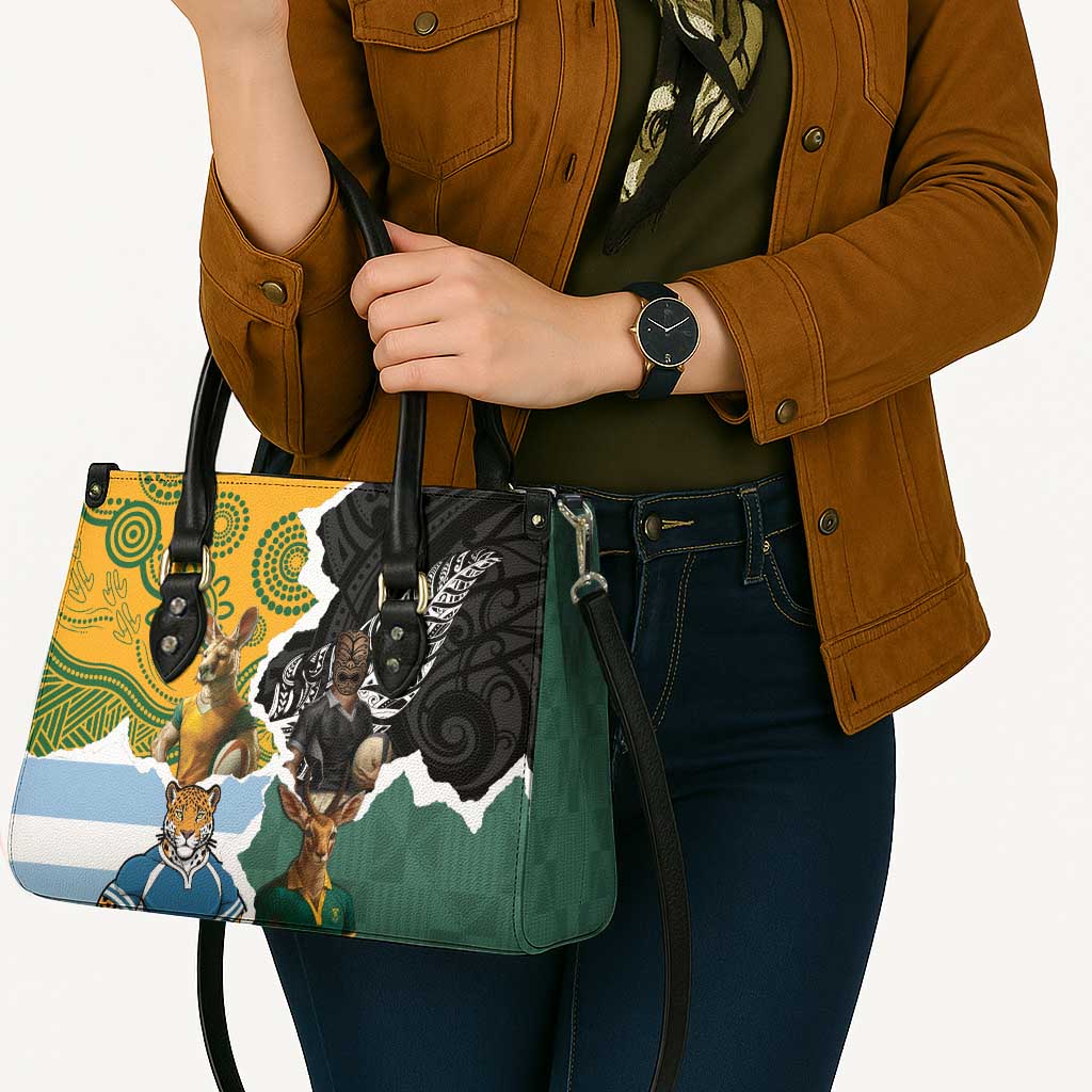 Rugby 2025 Championship Leather Bag Southern Hemisphere Countries Mascots - Polynesian Pride