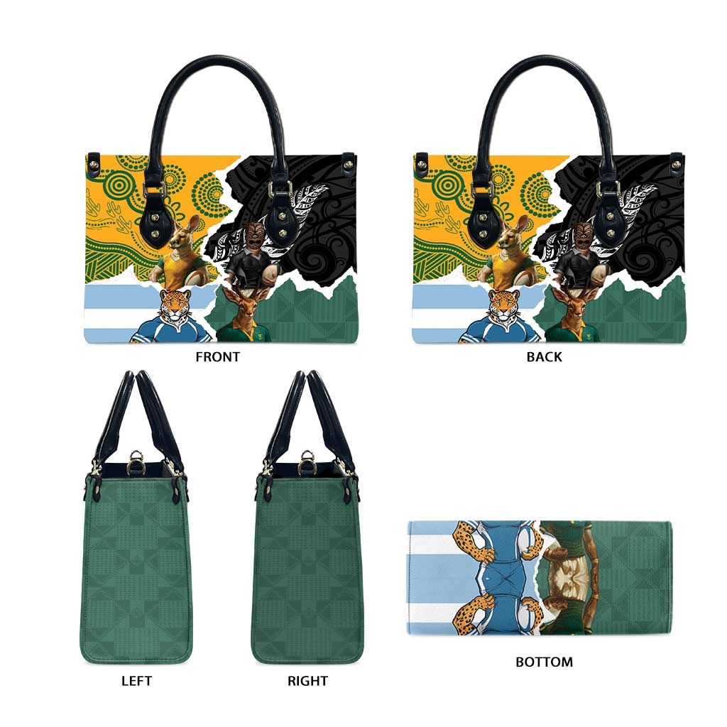 Rugby 2025 Championship Leather Bag Southern Hemisphere Countries Mascots - Polynesian Pride