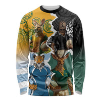 Personalised Rugby 2025 Championship Long Sleeve Shirt Southern Hemisphere Countries Mascots - Polynesian Pride