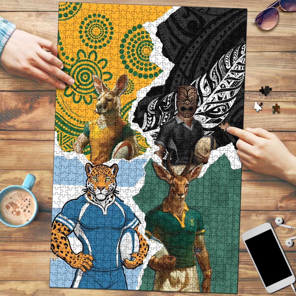 Rugby 2025 Championship Puzzle Southern Hemisphere Countries Mascots - Polynesian Pride