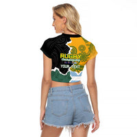 Personalised Rugby 2025 Championship Raglan Cropped T Shirt Southern Hemisphere Countries Mascots - Polynesian Pride