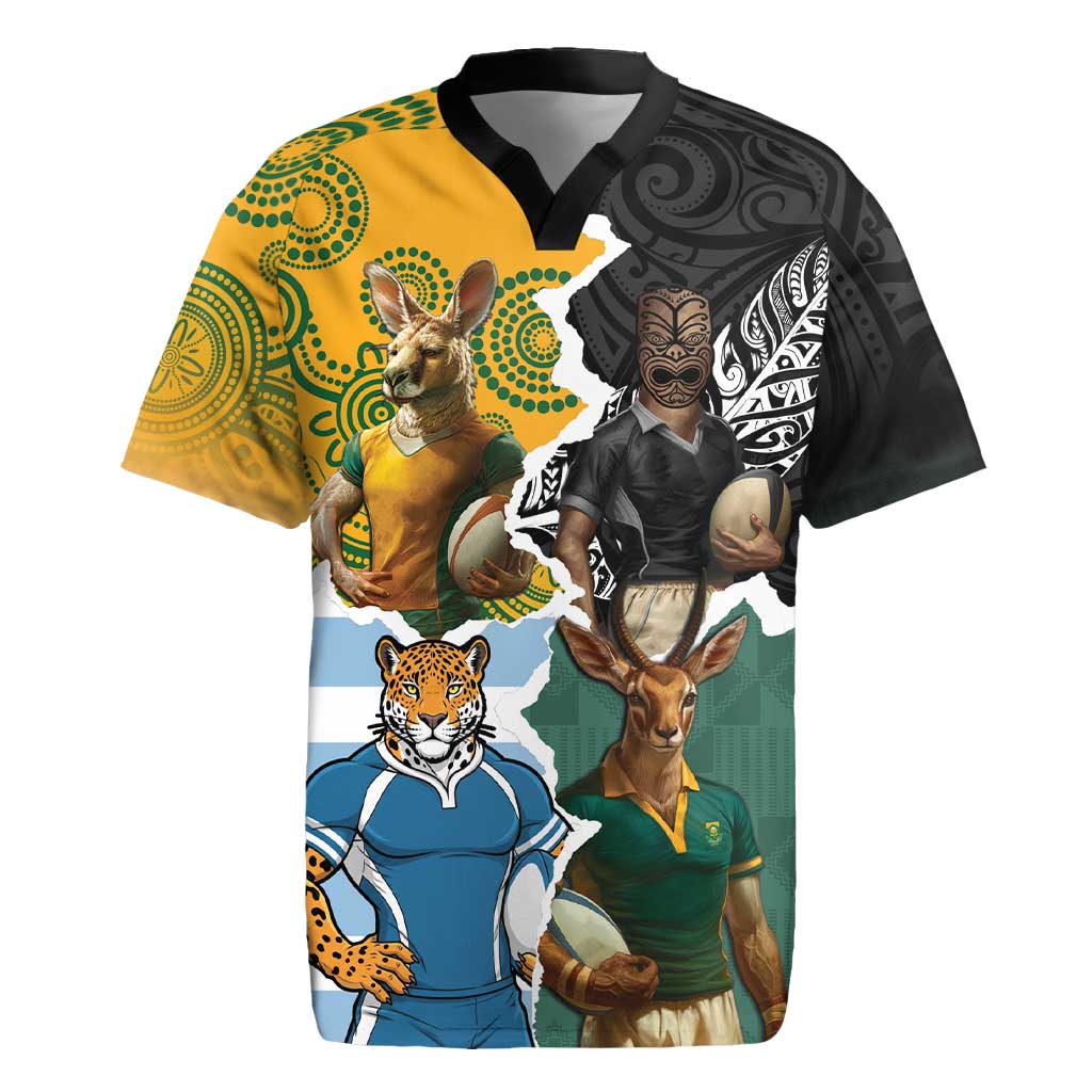 Personalised Rugby 2025 Championship Rugby Jersey Southern Hemisphere Countries Mascots - Polynesian Pride