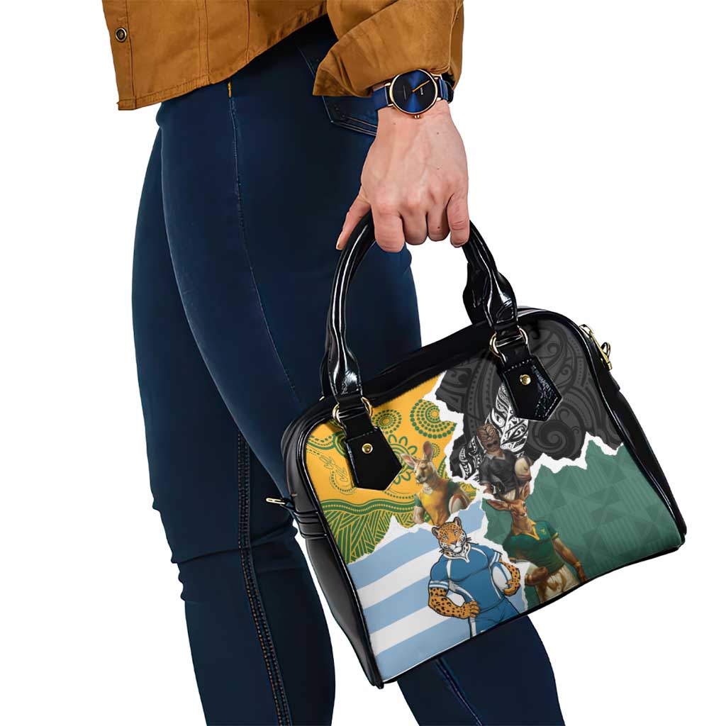Rugby 2025 Championship Shoulder Handbag Southern Hemisphere Countries Mascots - Polynesian Pride