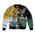 Personalised Rugby 2025 Championship Sleeve Zip Bomber Jacket Southern Hemisphere Countries Mascots - Polynesian Pride