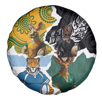 Rugby 2025 Championship Spare Tire Cover Southern Hemisphere Countries Mascots - Polynesian Pride