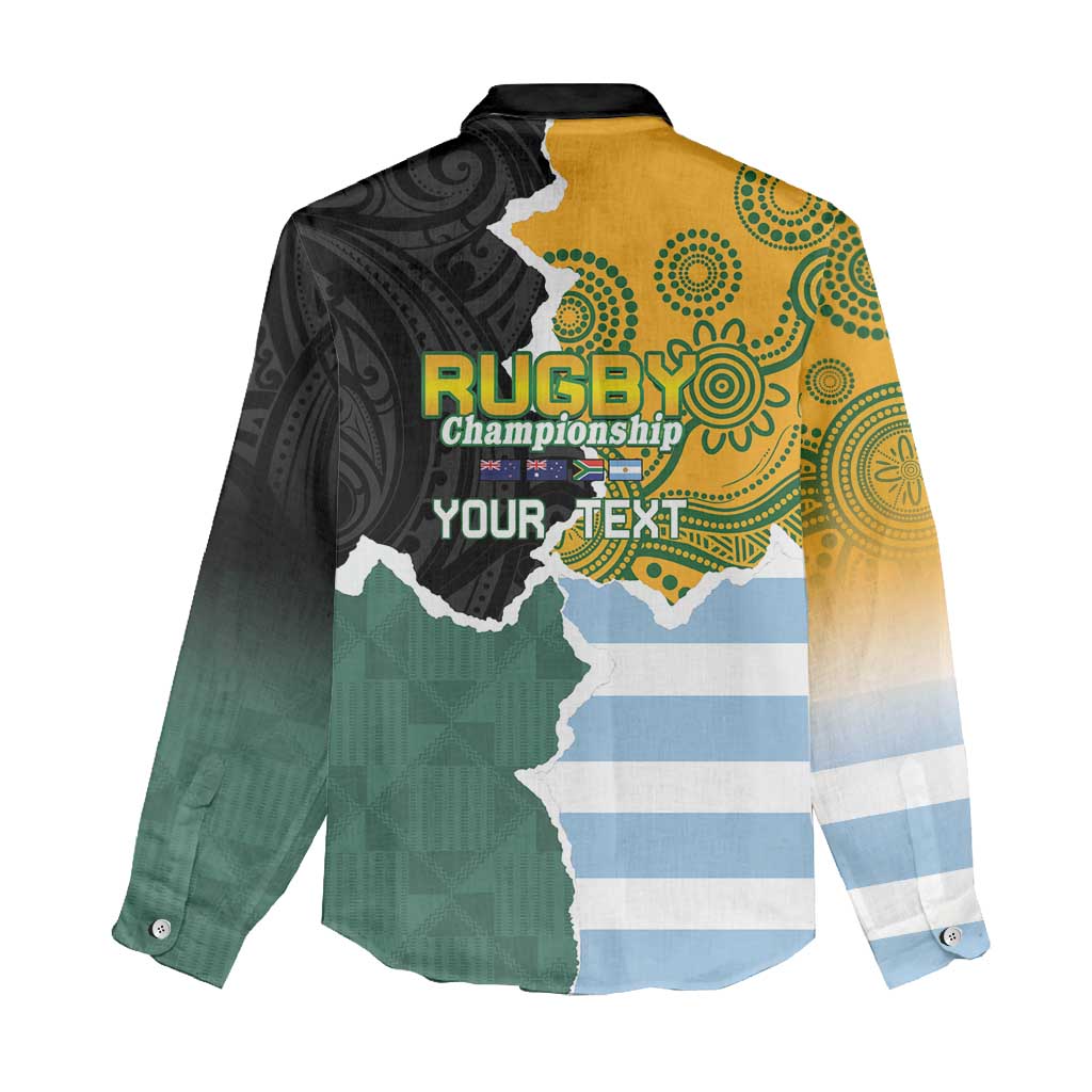 Personalised Rugby 2025 Championship Women Casual Shirt Southern Hemisphere Countries Mascots - Polynesian Pride