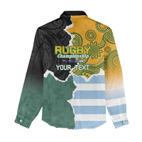 Personalised Rugby 2025 Championship Women Casual Shirt Southern Hemisphere Countries Mascots - Polynesian Pride