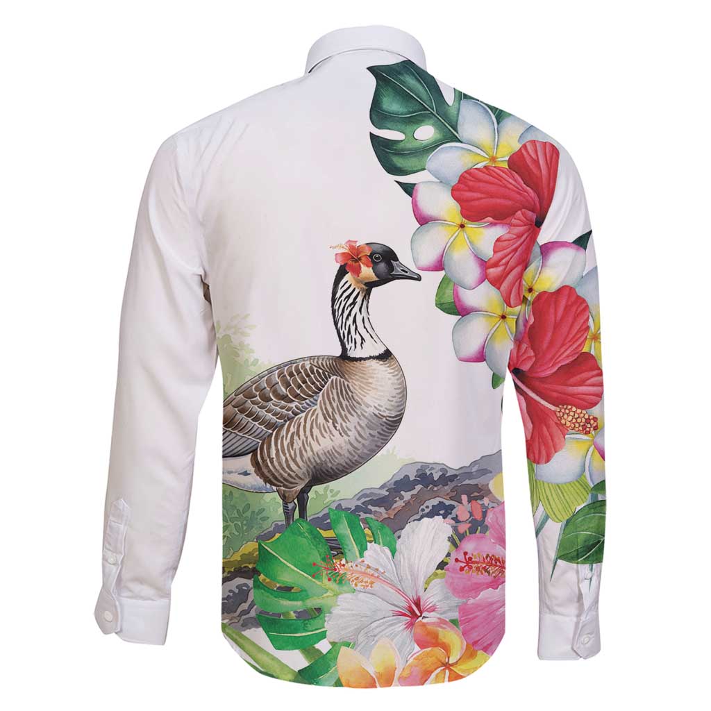 Aloha Hawaii Nene Goose Family Matching Tank Maxi Dress and Hawaiian Shirt Tropical Flowers Watercolor Stylized - Polynesian Pride