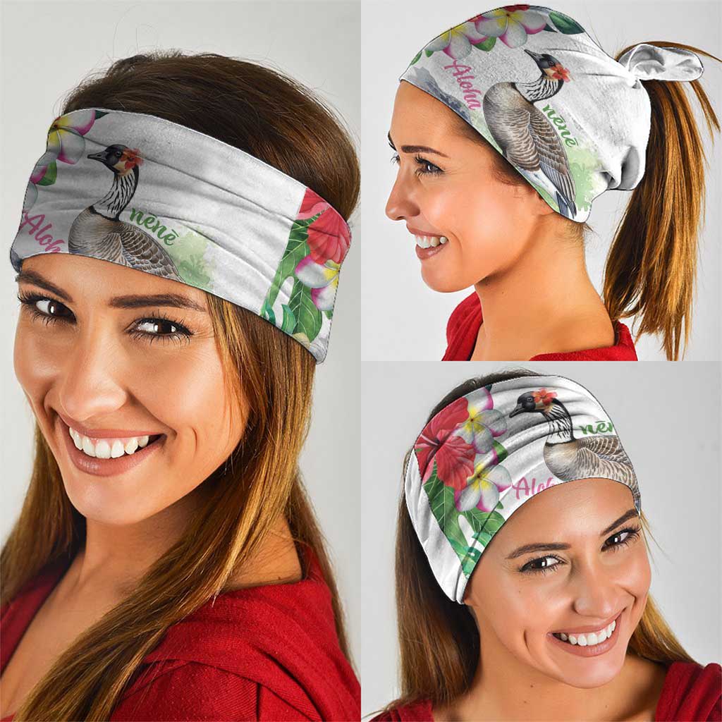 Aloha Hawaii Nene Goose Neck Gaiter Tropical Flowers Watercolor Stylized - Polynesian Pride