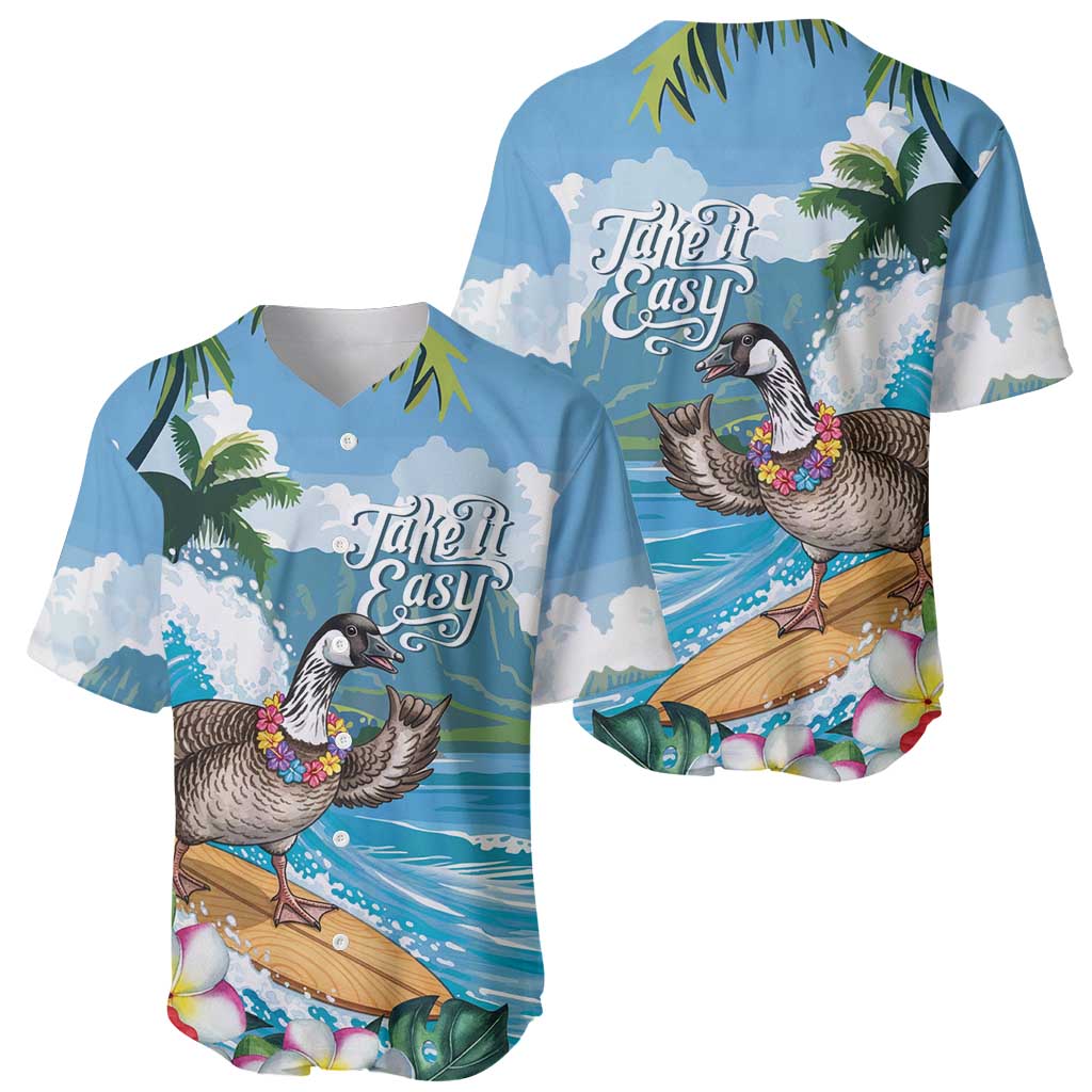 Aloha Hawaii Shaka Nene Goose Baseball Jersey Surfing Take It Easy - Polynesian Pride