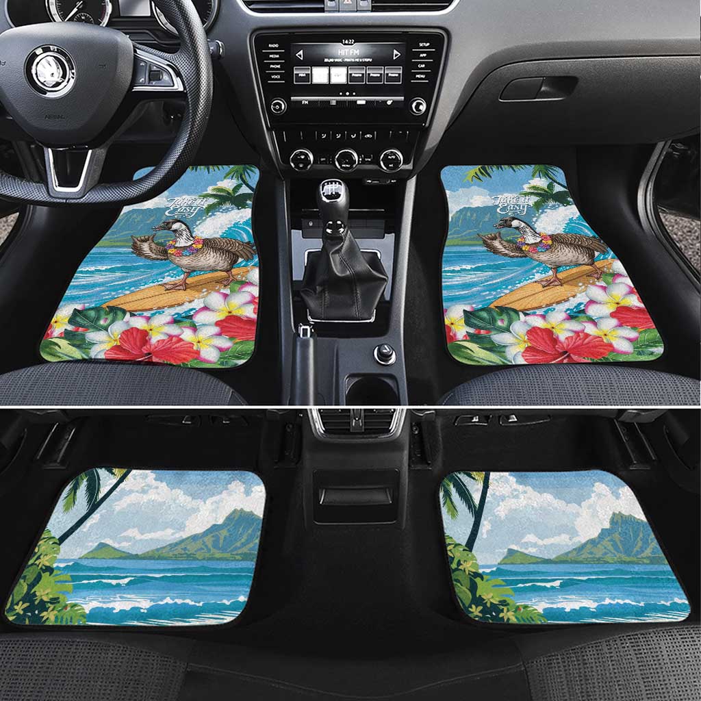 Aloha Hawaii Shaka Nene Goose Car Mats Surfing Take It Easy - Polynesian Pride