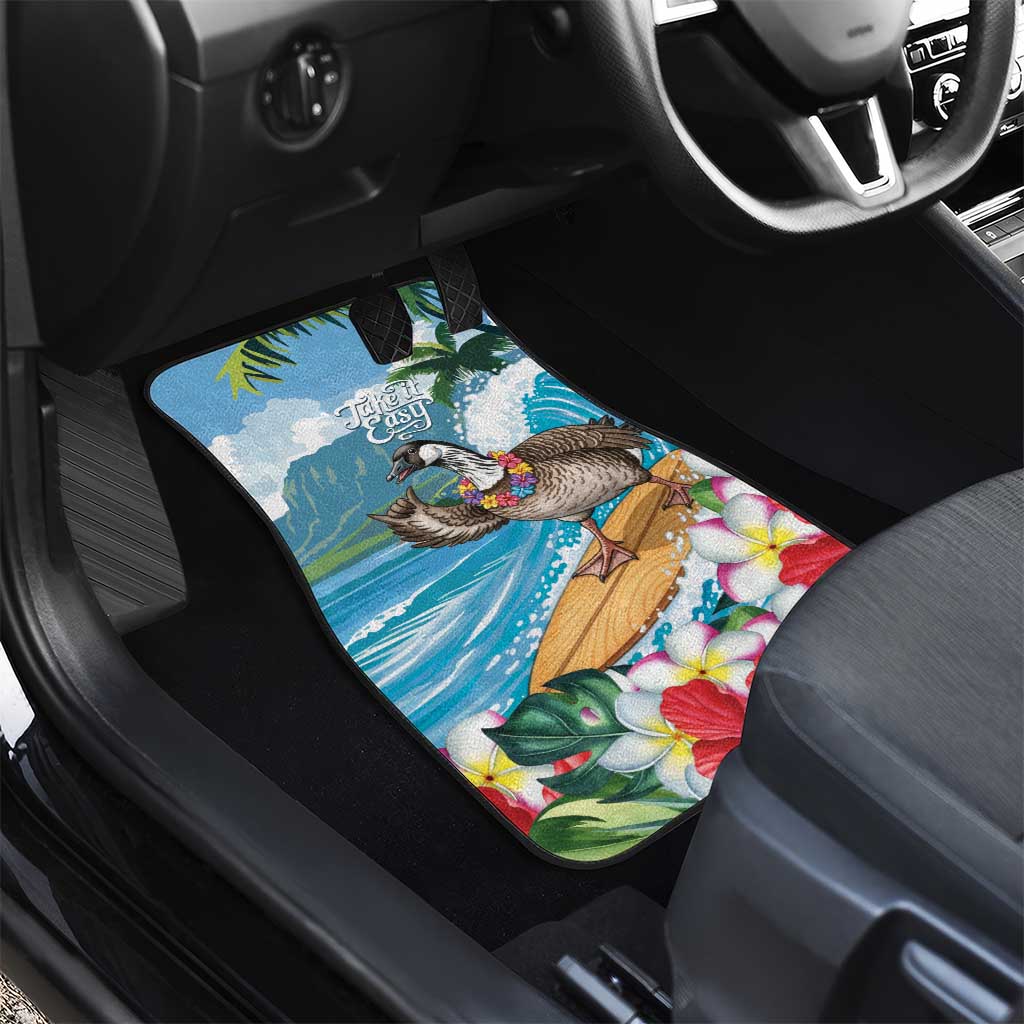 Aloha Hawaii Shaka Nene Goose Car Mats Surfing Take It Easy - Polynesian Pride