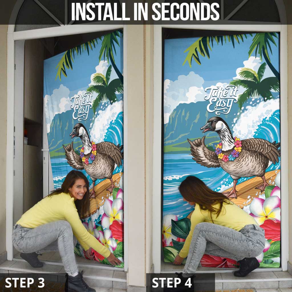 Aloha Hawaii Shaka Nene Goose Door Cover Surfing Take It Easy - Polynesian Pride
