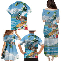 Aloha Hawaii Shaka Nene Goose Family Matching Puletasi and Hawaiian Shirt Surfing Take It Easy - Polynesian Pride