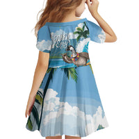 Aloha Hawaii Shaka Nene Goose Family Matching Short Sleeve Bodycon Dress and Hawaiian Shirt Surfing Take It Easy - Polynesian Pride