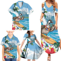 Aloha Hawaii Shaka Nene Goose Family Matching Summer Maxi Dress and Hawaiian Shirt Surfing Take It Easy - Polynesian Pride