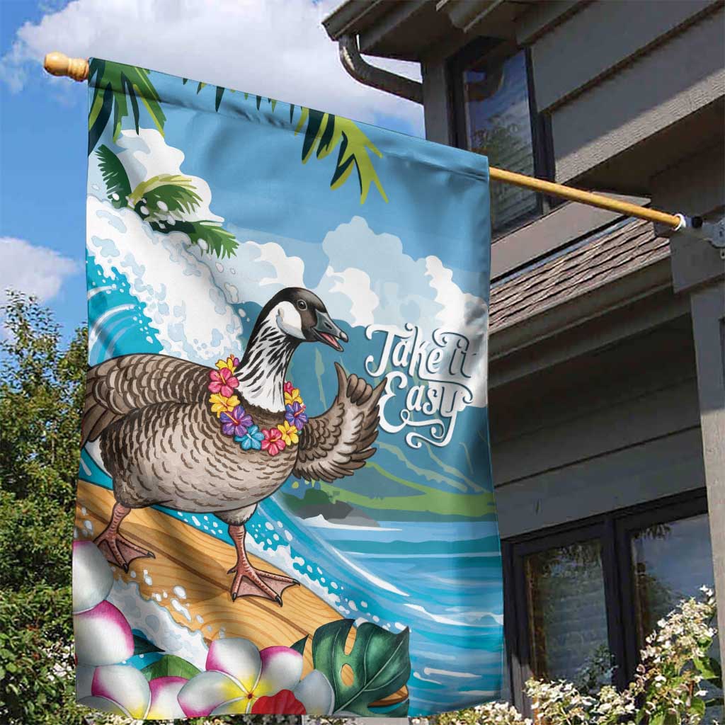 Aloha Hawaii Shaka Nene Goose Garden Flag Surfing Take It Easy - Polynesian Pride