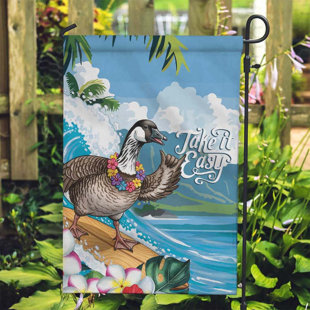 Aloha Hawaii Shaka Nene Goose Garden Flag Surfing Take It Easy - Polynesian Pride